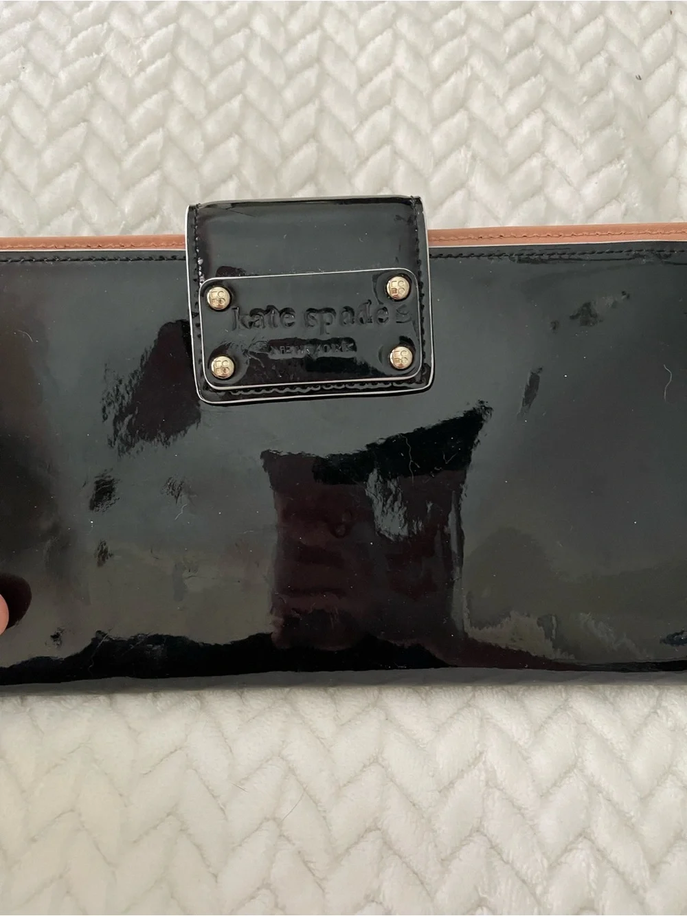 kate spade Black Patent Leather Travel Wallet/ Clutch